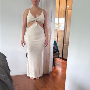 Cult Gaia Cream Cut-Out Maxi Dress